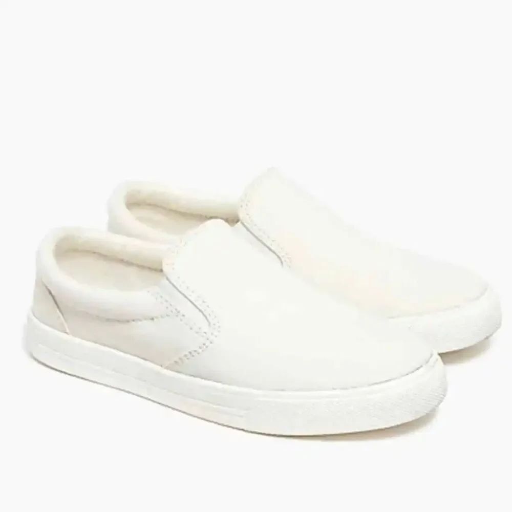 $80 J crew Crew Cuts kids canvas slip on cream size K1
